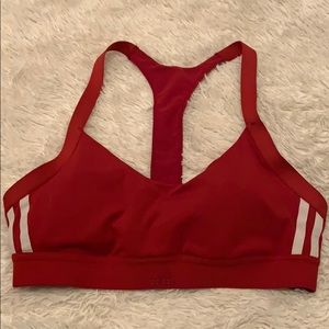 Red adidas racer back sport bra.